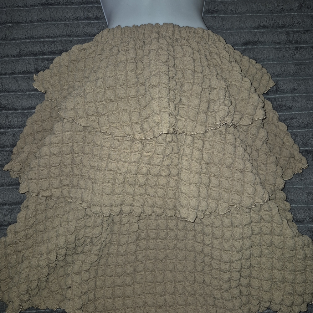 BUCKETLIST Textured Tan A-Line Skirt